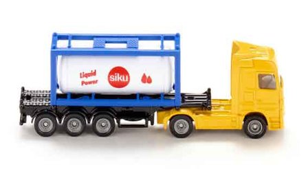 Siku vrachtwagen met tank container OP=OP (schaal 1:87)