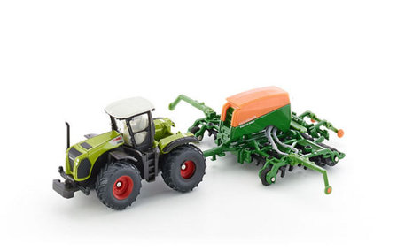 Siku Claas Xerion met amazone zaaimachine (schaal 1:87)