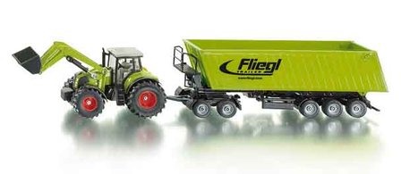 Siku Claas met dolly en aanhanger