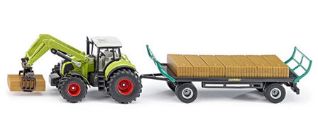 Siku Claas met balenklem en balenaanhanger