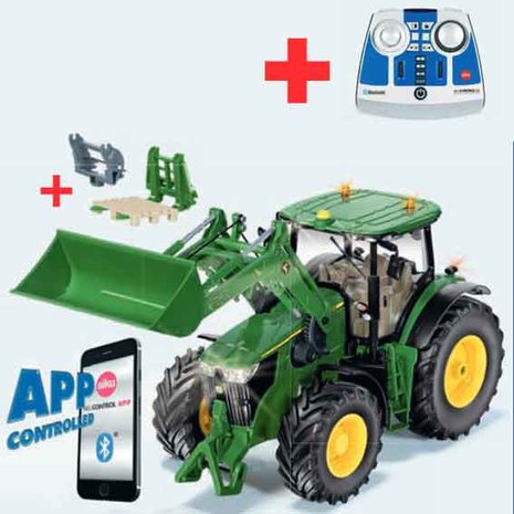 Siku App-Control John Deere 7310R met voorlader incl. afstandsbediening (schaal 1:32)