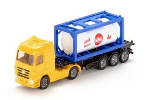 Siku vrachtwagen met tank container OP=OP (schaal 1:87)