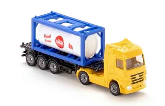 Siku vrachtwagen met tank container OP=OP (schaal 1:87)