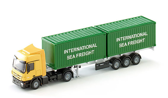 Siku Mercedez Actros vrachtwagen met container