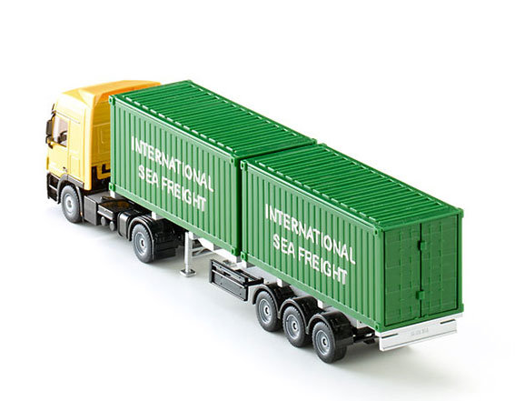 Siku vrachtwagen met containers (schaal 1:50)