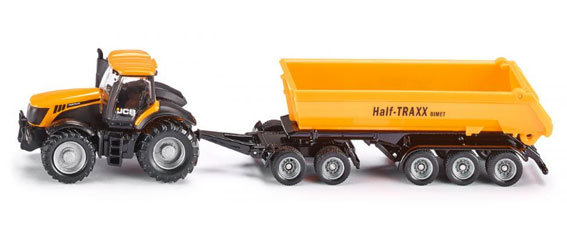 Siku JCB tractor met dolly en dump-body